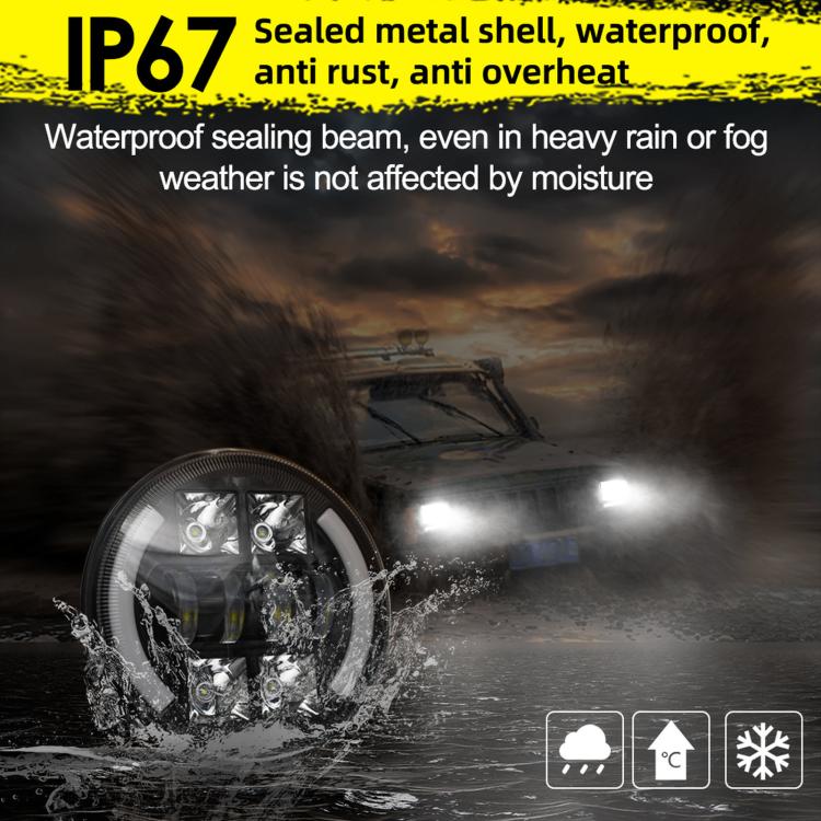 M4 7-Inch Quad Reflector Crescent Headlights For Jeep Wrangler