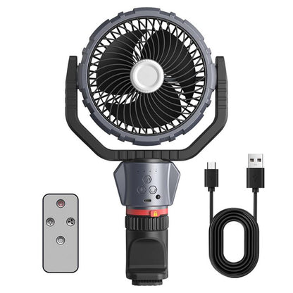 F8105 Oscillating Outdoor Fan With LED Light Remote Control Rechargeable Portable Fan, F8105