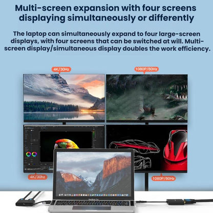 Blueendless Type-C Docking Station Dual HDMI Converter 4K High-Definition M1/2 Display Expansion, HU401