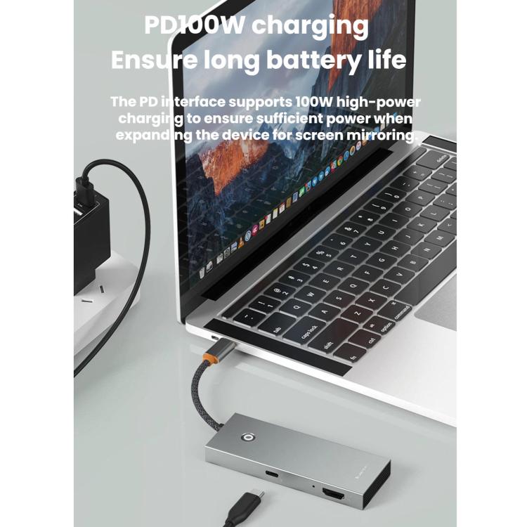 Blueendless Type-C Docking Station 4K 60Hz Screen Mirroring USB 3.0 Splitter, HDMI2.0+PD+USB3.0 x 3, HDMI 2.0 + PD + Gigabit Ethernet + 2 USB 3.0 ports