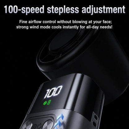 Y38 100-Speed Stepless Speed Regulation Handheld Ice Cooling Fan Portable Rechargeable Quiet Fan