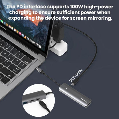 Blueendless HDMI 4K 60Hz Converter Type-C Dock, 5 in 1 USB 3.0 x 2)