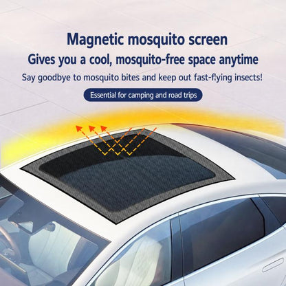 Magnetic Car Sunroof Mesh Shade Heat Insulation Sun & Mosquito Protection Net For Roof, S, M, L