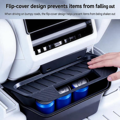 For Tesla Model Y 2022-2024 Car Trash Can Rear Seat Storage Box, Rear Seat Storage Box