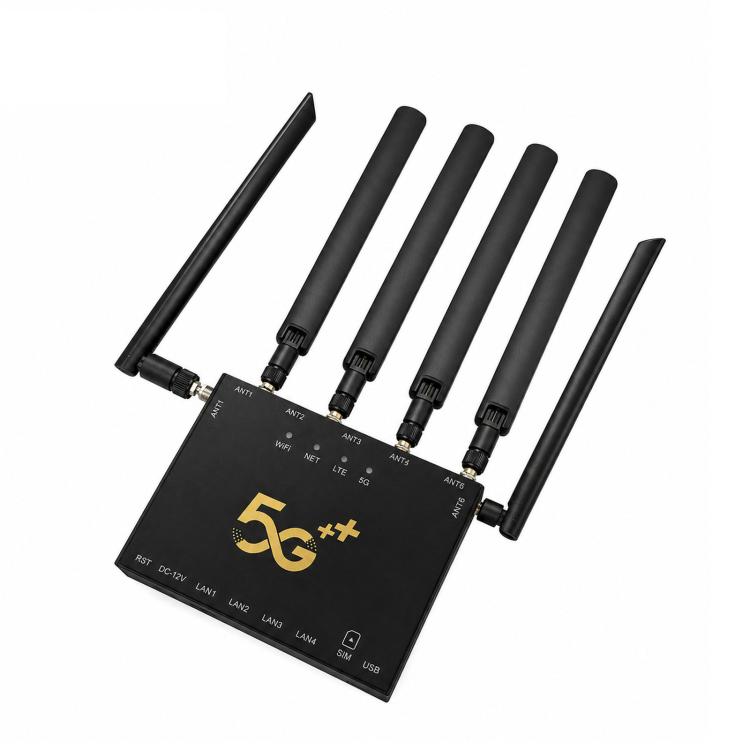 International Version 5G CPE Industrial Router Dual Mode SA / NSA Gigabit Cellular Gateway With 6 Antennas, EU Plug, CP905