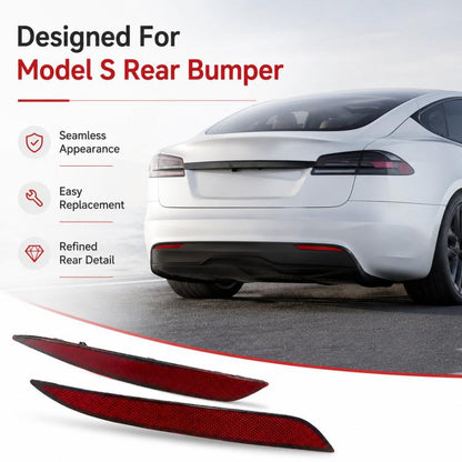 For Tesla Model S Rear Bumper Reflectors Fog Lights 6007706-00-D / 6007705, Left, Right