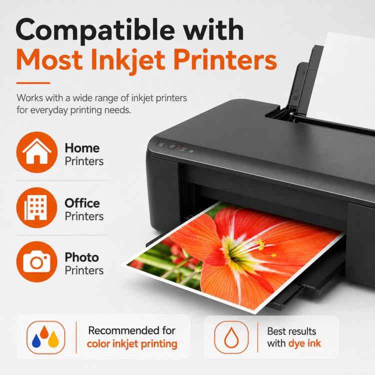 50 Sheets 300gsm A3 High Glossy Inkjet Photo Paper Heavyweight Single-Sided Quick Dry Cast Coated Paper