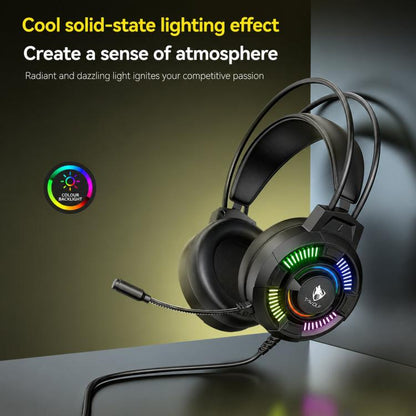 T-WOLF H140 Gaming Headset with Microphone 7.1 Surround Sound Wired PC Gaming Headphones With RGB Light, H140