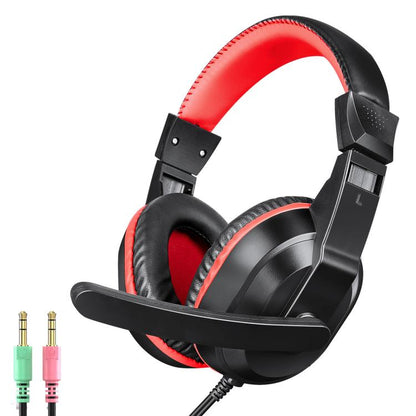 T-WOLF H150 Dual 3.5mm Plugs Gaming Headset with Microphone Over-Ear Stereo Wired PC Headphones with 40mm Speaker Drivers, H150