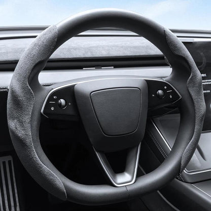 For Tesla Model Series Ultra-Thin Sweat-Wicking Steering Wheel Cover, NAPPA White, NAPPA Black, NAPPA Grey, Suede White, Suede Black, Suede Grey