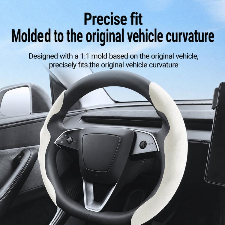 For Tesla Model Series Ultra-Thin Sweat-Wicking Steering Wheel Cover, NAPPA White, NAPPA Black, NAPPA Grey, Suede White, Suede Black, Suede Grey