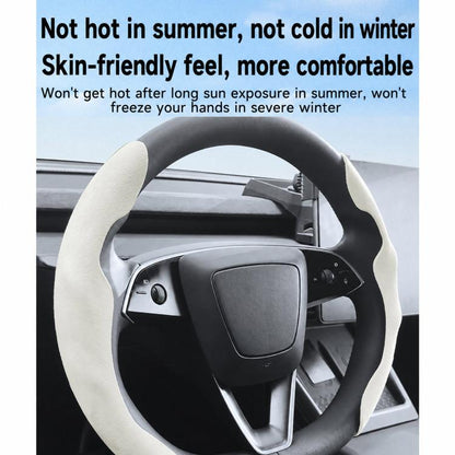 For Tesla Model Series Ultra-Thin Sweat-Wicking Steering Wheel Cover, NAPPA White, NAPPA Black, NAPPA Grey, Suede White, Suede Black, Suede Grey