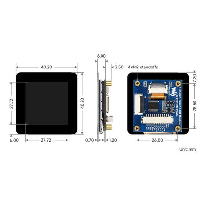 Waveshare 1.54inch Touch LCD Display Module 240×240 Resolution, IPS Panel, SPI And I2C Communication Interfaces, 34370