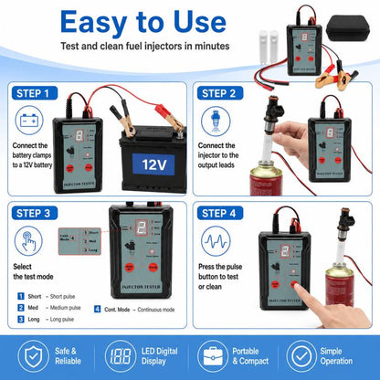 Fuel Injector Tester And Cleaner With 2 Size Adapters