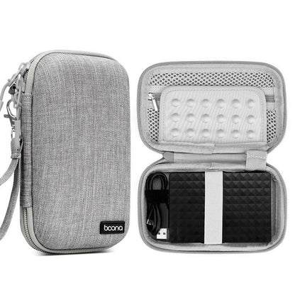 Baona BN-F007 Hard EVA External Hard Drive Case Shockproof Power Bank Organizer Electronic Travel Bag, Small Gray, Small Black, Large Gray, Large Black