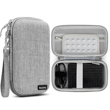 Baona BN-F007 Hard EVA External Hard Drive Case Shockproof Power Bank Organizer Electronic Travel Bag, Small Gray, Small Black, Large Gray, Large Black
