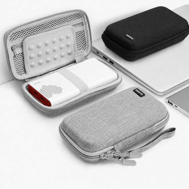 Baona BN-F007 Hard EVA External Hard Drive Case Shockproof Power Bank Organizer Electronic Travel Bag, Small Gray, Small Black, Large Gray, Large Black