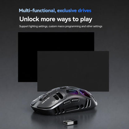 T-WOLF X3 Tri-Mode Wireless Gaming Mouse Ultra-Lightweight Hollow-Out Honeycomb Shell 8000 DPI