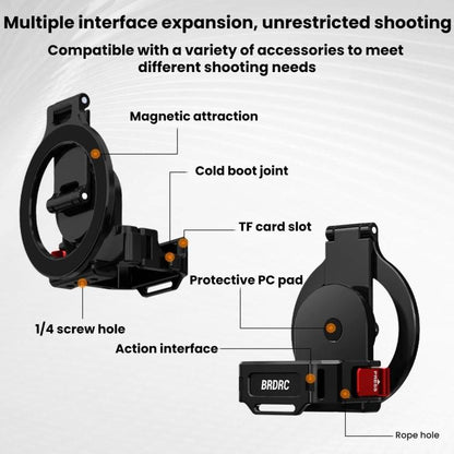 For DJI Osmo Pocket 4 / 4P / 3 BRDRC Teleprompter Magnetic Holder Cold Shoe Extender Phone Clip