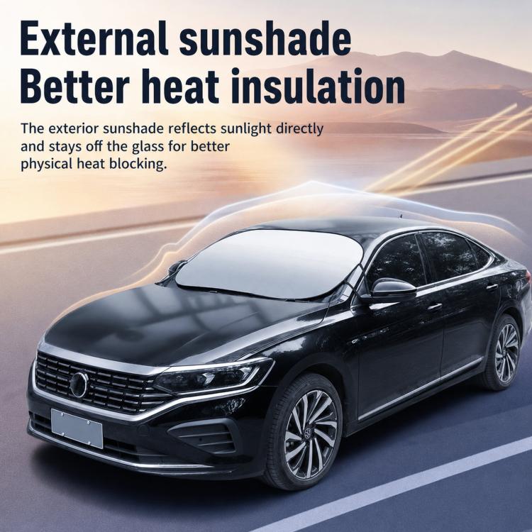 Silver Coated Car Front Windshield Sunshade Vehicle Heat Insulation Sun Shield, 140 x 80cm