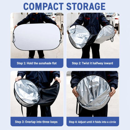 Silver Coated Car Front Windshield Sunshade Vehicle Heat Insulation Sun Shield, 140 x 80cm