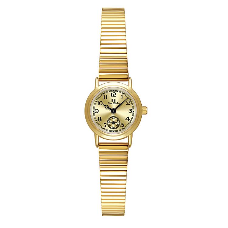 BS Bee Sister FA1870 Womens Vintage Small Round Watch With Bamboo Style Expansion Band & Small Seconds Dial