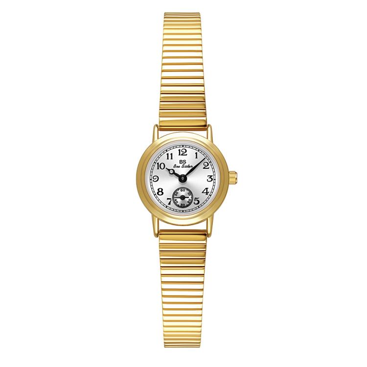 BS Bee Sister FA1870 Womens Vintage Small Round Watch With Bamboo Style Expansion Band & Small Seconds Dial