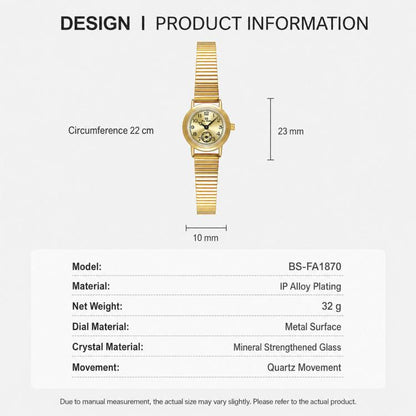BS Bee Sister FA1870 Womens Vintage Small Round Watch With Bamboo Style Expansion Band & Small Seconds Dial