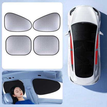 Graphene Car Window Sunshades Electrostatic Adsorption Heat Insulation Car Curtains For UV Protection, Driver, Passenger Seat, 1 Pair Front Window, 1 Pair Rear Window, 4pcs / set, 5pcs / set