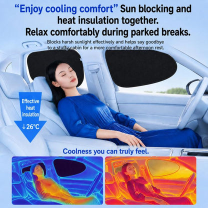 Graphene Car Window Sunshades Electrostatic Adsorption Heat Insulation Car Curtains For UV Protection, Driver, Passenger Seat, 1 Pair Front Window, 1 Pair Rear Window, 4pcs / set, 5pcs / set