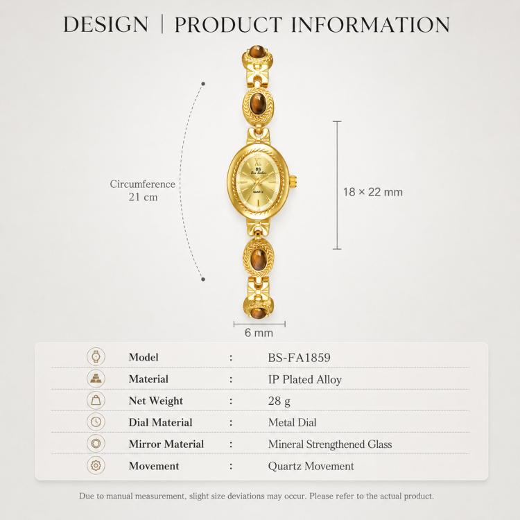 BS Bee Sister FA1859 Women Oval Bracelet Watch Vintage Analog Quartz Jewelry Dress Wristwatch
