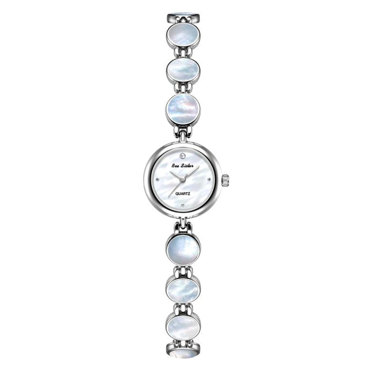 BS Bee Sister FA1873 Women Round Bracelet Watch Vintage Mother of Pearl Style Analog Quartz Dress Wristwatch
