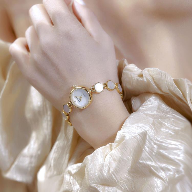 BS Bee Sister FA1873 Women Round Bracelet Watch Vintage Mother of Pearl Style Analog Quartz Dress Wristwatch