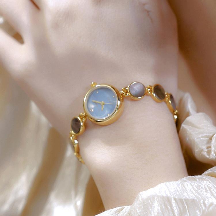 BS Bee Sister FA1873 Women Round Bracelet Watch Vintage Mother of Pearl Style Analog Quartz Dress Wristwatch