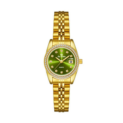 BS Bee Sister FA1787 Women Steel Band Dress Watch Rhinestone Bezel Analog Wristwatch with Date Calendar