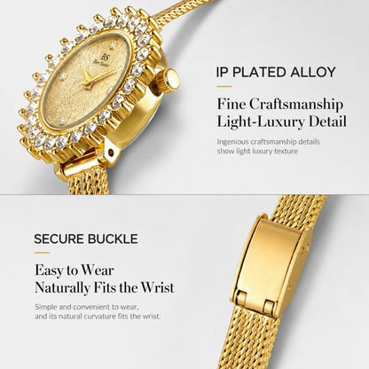 BS Bee Sister FA1833 Women Jewelry Bracelet Watch Vintage Floral Rhinestone Bezel Analog Wristwatch with Woven Mesh Band