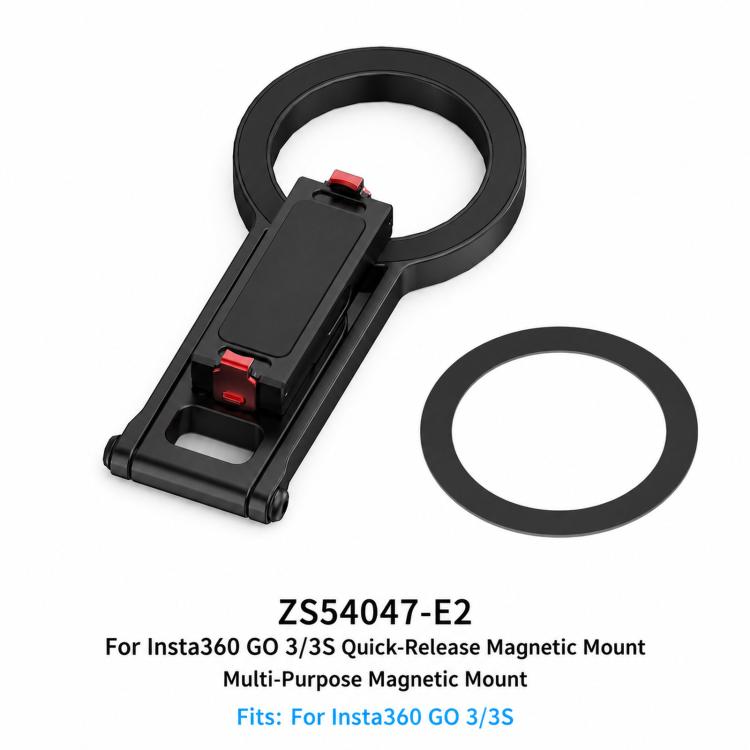 Magnetic Action Camera Mount Base, Universal 2-Prong Ball Joint, For Insta360 GO 3/3S Quick Release, For GoPro 13 Quick Release, For DJI Action 5 Pro/4/3/2 Quick Release, For 1/4inch Screw Hole Camera, Universal 17mm Ball Joint