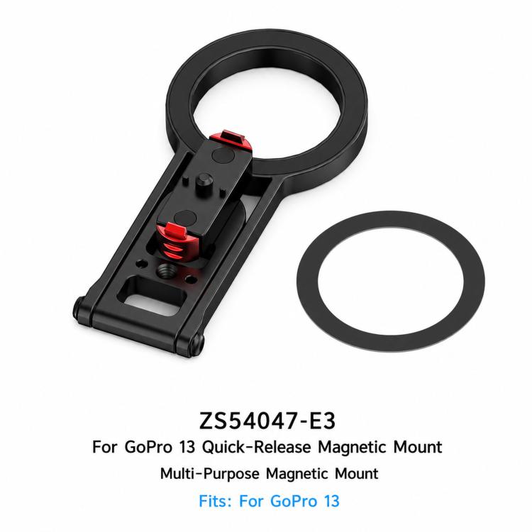 Magnetic Action Camera Mount Base, Universal 2-Prong Ball Joint, For Insta360 GO 3/3S Quick Release, For GoPro 13 Quick Release, For DJI Action 5 Pro/4/3/2 Quick Release, For 1/4inch Screw Hole Camera, Universal 17mm Ball Joint