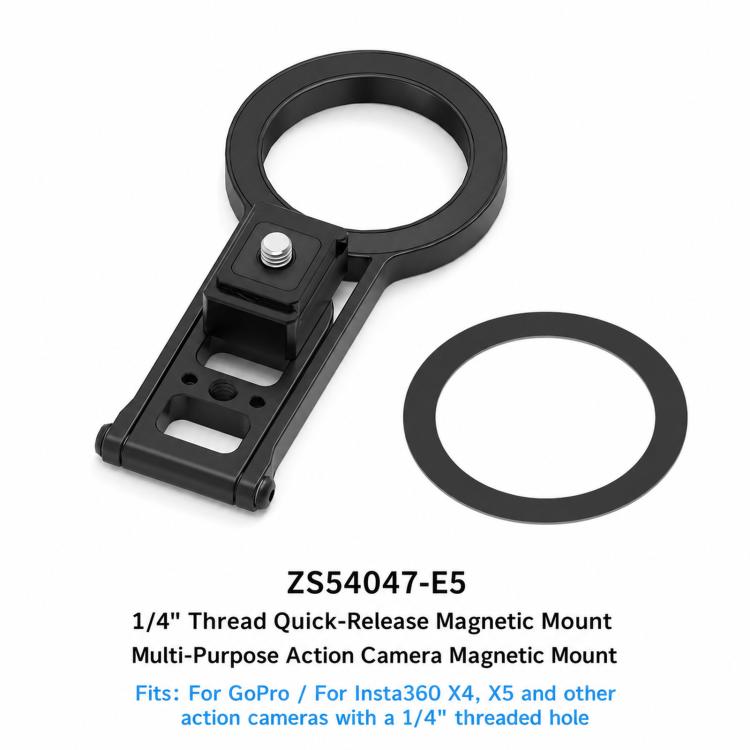 Magnetic Action Camera Mount Base, Universal 2-Prong Ball Joint, For Insta360 GO 3/3S Quick Release, For GoPro 13 Quick Release, For DJI Action 5 Pro/4/3/2 Quick Release, For 1/4inch Screw Hole Camera, Universal 17mm Ball Joint