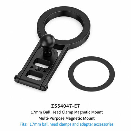 Magnetic Action Camera Mount Base, Universal 2-Prong Ball Joint, For Insta360 GO 3/3S Quick Release, For GoPro 13 Quick Release, For DJI Action 5 Pro/4/3/2 Quick Release, For 1/4inch Screw Hole Camera, Universal 17mm Ball Joint