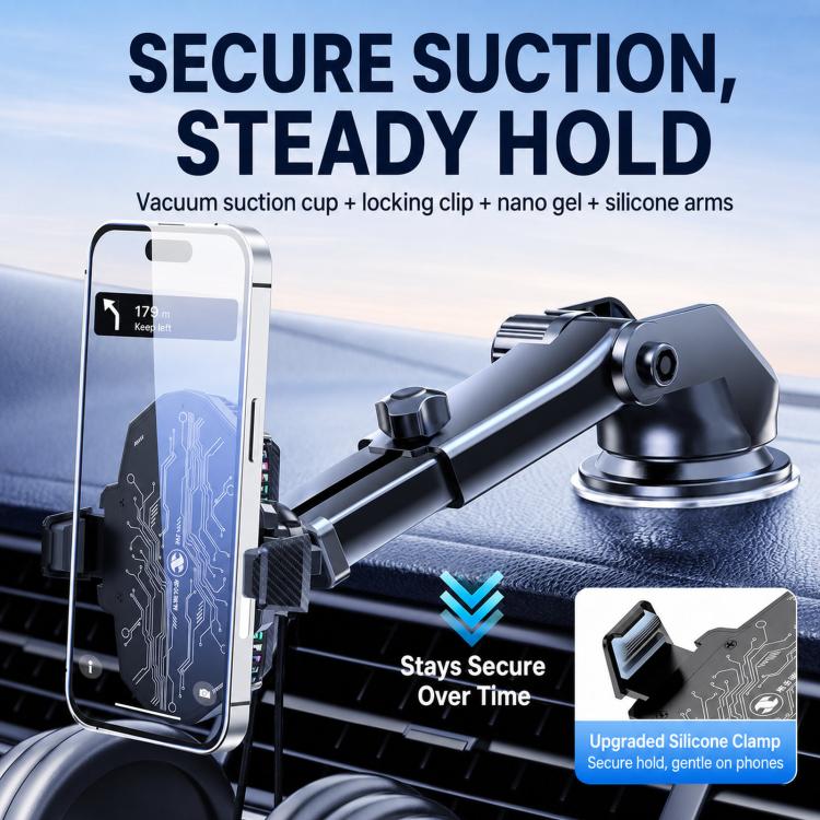 Car Phone Cooler Mount with Suction Cup & Telescopic Arm Semiconductor Cooling Holder with RGB, H5-C12