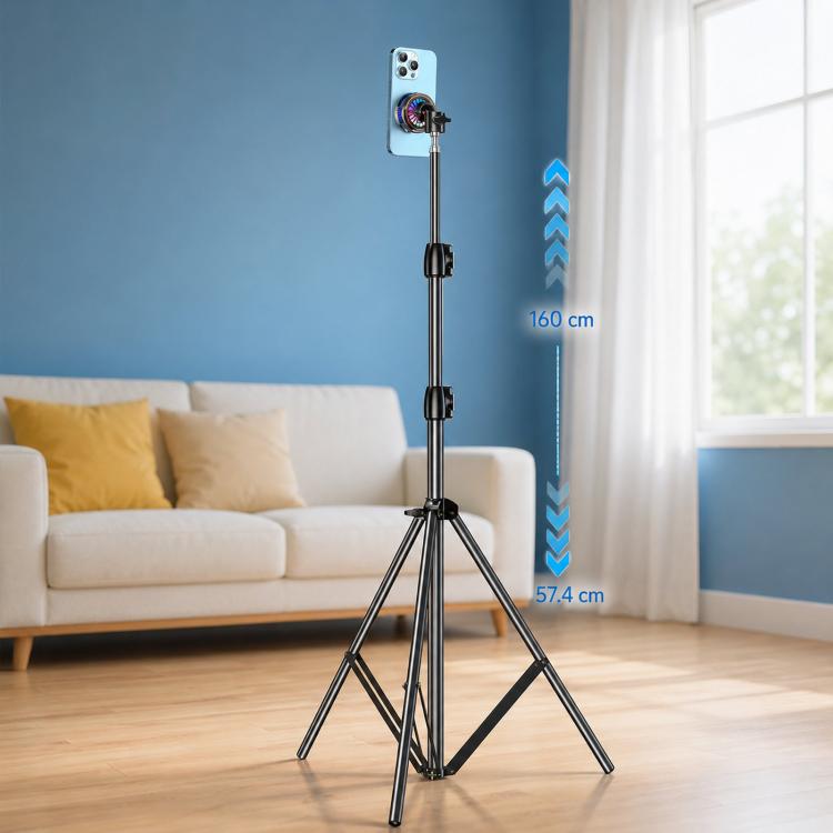 17mm Ball Joint Magnetic Phone Cooler 3-Speed Semiconductor Cooling Fan, H8A Cooler Only, with Air Vent Clip C50, with Telescopic Suction Mount C12, with Desktop Live Stand A124, with Floor Tripod KP002, with Air Vent Hook C49