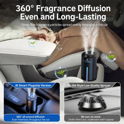 F10 Smart Dual Nozzle Humidifier Aroma Diffuser Portable Car Fragrance Sprayer With Ambient Light