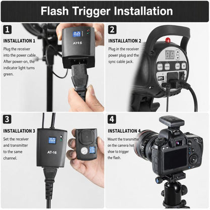 Godox AT-16 Wireless Trigger 16-Channel Flash Receiver Universal Camera Trigger, Transmitter, Receiver, Transmitter+Receiver, Transmitter+2 Receiver, Transmitter+3 Receiver