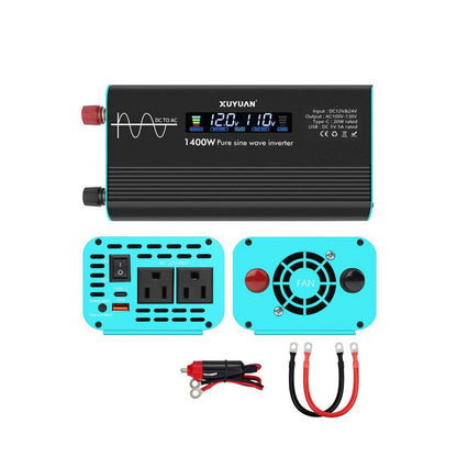 XUYUAN 12V/24V To 110V Pure Sine Wave Inverter, US Plug, 800W, 1400W, 2000W, 3000W