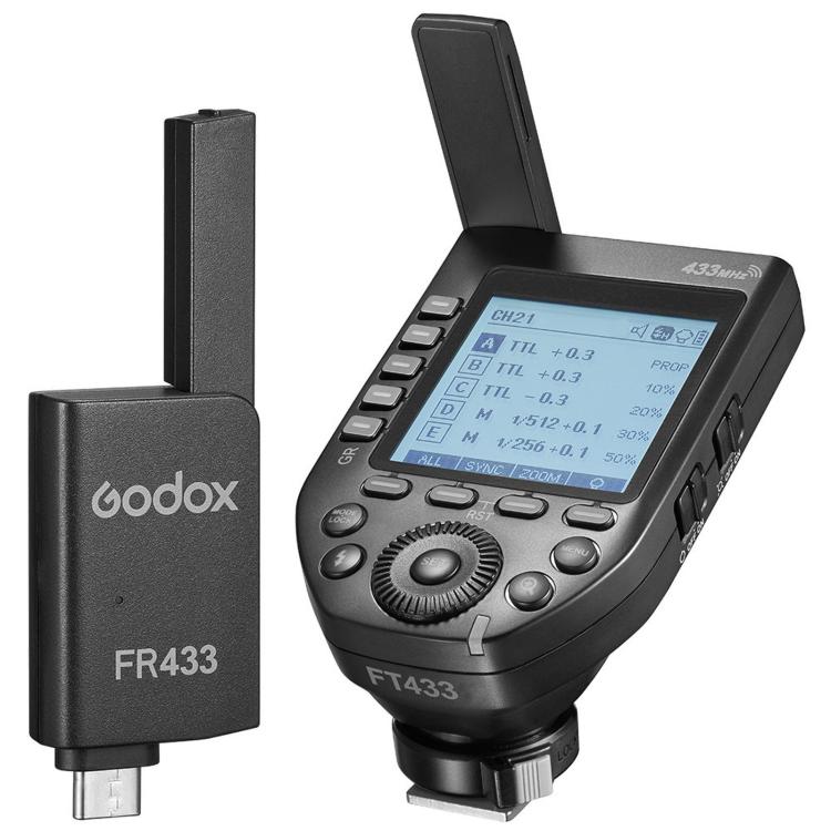 2-Piece Set High-Speed Trigger System DSLR Hot Shoe Flash Transmitter+Receiver, Godox FT433 C For Canon Version, Godox FT433 N Nikon Version, Godox FT433 S Sony Version