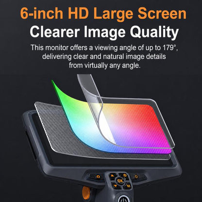 TESLONG NTS600 6 Inch Large Screen HD Industrial Endoscope IP67 Waterproof Inspection Camera, NTS600