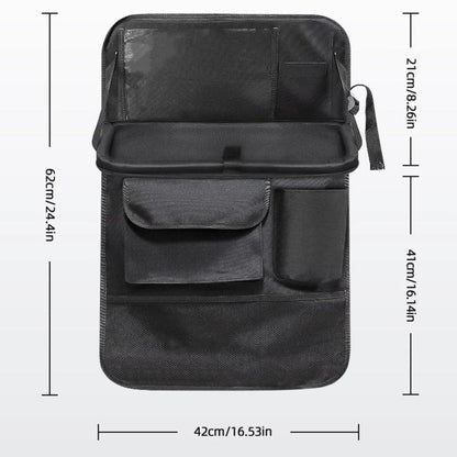 BY-1608 Oxford Cloth Car Seat Back Storage Bag Foldable Vehicle Dining Table Backseat Organizer, BY-1608