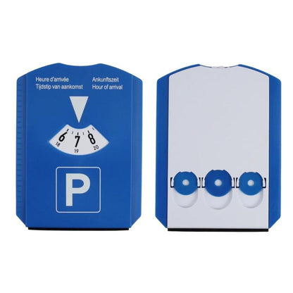 BY-1865 European Car Temporary Parking Sign Snow Shovel Multifunctional Parking Timer, 1 Coin + Tread Scale, 3 Coins