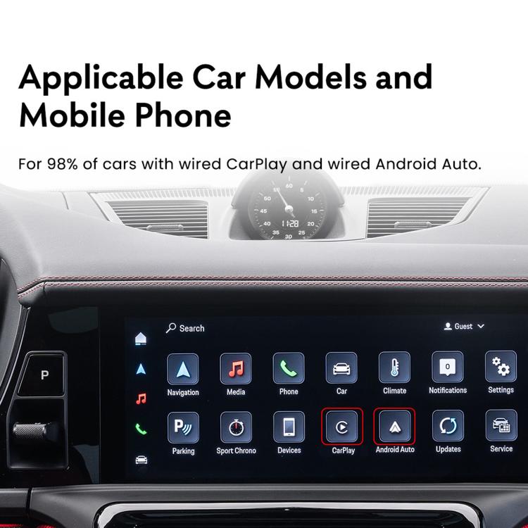 MMB WJAN-Q8W Universal Wireless CarPlay Adapter Plug-And-Play Wired To Wireless Smart Box, 8+128G Hong Kong, Macau, Taiwan+Eurasian, 8+128G 5G Hong Kong, Macau, Taiwan+Eurasian